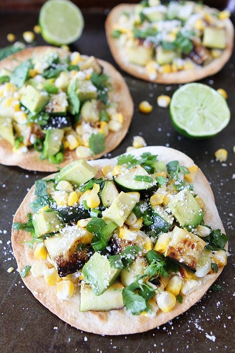 Grilled Zucchini and Corn Tostadas Recipe Grilled Zucchini and Corn Tostadas Recipe on twopeasandtheirpod.com Love this simple summer recipe! #vegetarian