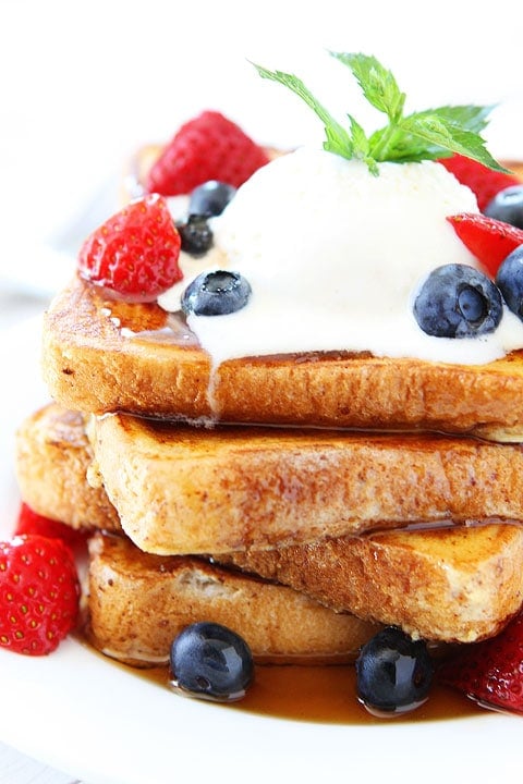 Ice Cream French Toast Recipe Ice Cream French Toast Recipe on twopeasandtheirpod.com Ice cream is the secret to making the BEST French toast! #breakfast #frenchtoast