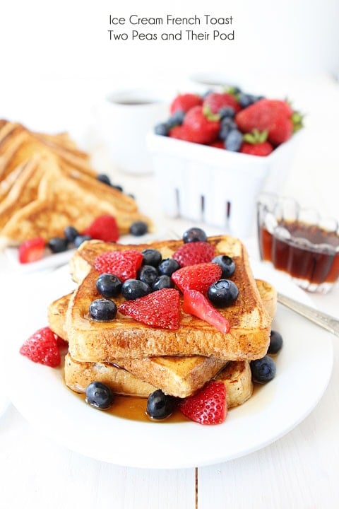 Ice Cream French Toast Recipe Ice Cream French Toast Recipe on twopeasandtheirpod.com The BEST French toast recipe! #breakfast #recipe