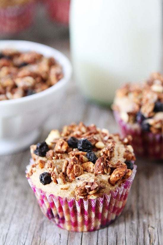Whole Wheat Mixed Berry Granola Muffins Recipe Whole Wheat Mixed Berry Granola Muffins Recipe on twopeasandtheirpod.com Love this easy and healthy muffin recipe!