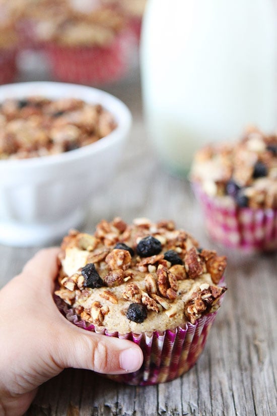 Mixed Berry Muffin Recipe Mixed Berry Granola Muffins Recipe on twopeasandtheirpod.com