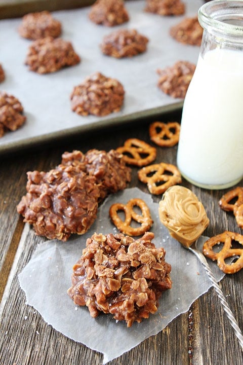 No-Bake Chocolate Peanut Butter Pretzel Cookies Recipe How to make No Bake Cookies with Peanut Butter and Pretzels