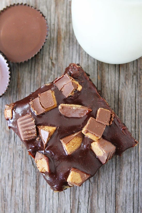 Chocolate Peanut Butter Lover's Brownie Recipe on twopeasandtheirpod.com These brownies are AMAZING! Chocolate Peanut Butter Brownies made with Peanut Butter Cups