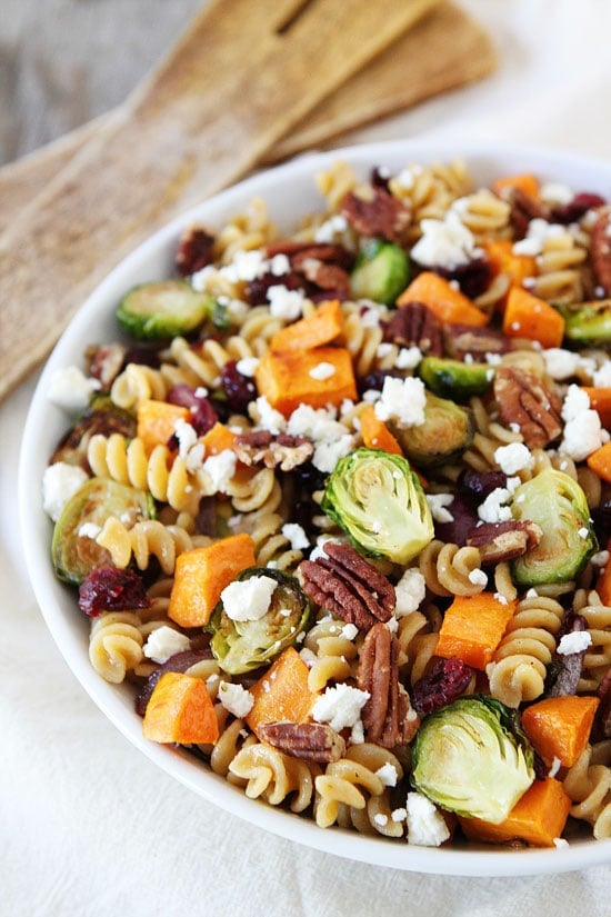 Brown Butter Pasta with Sweet Potatoes and Brussels Sprouts Recipe