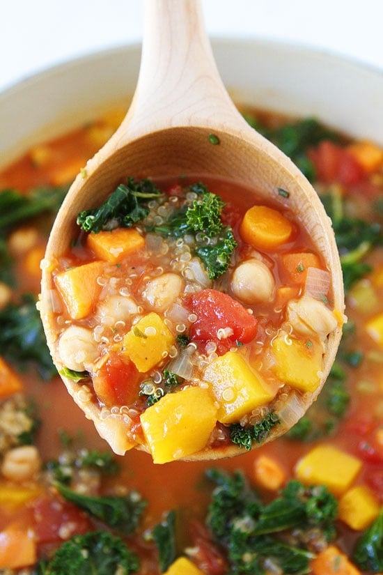 Fall Vegetable Quinoa Soup Recipe on twopeasandtheirpod.com This easy and healthy fall soup is perfect for a chilly day! Fall Vegetable Quinoa Soup Recipe on twopeasandtheirpod.com