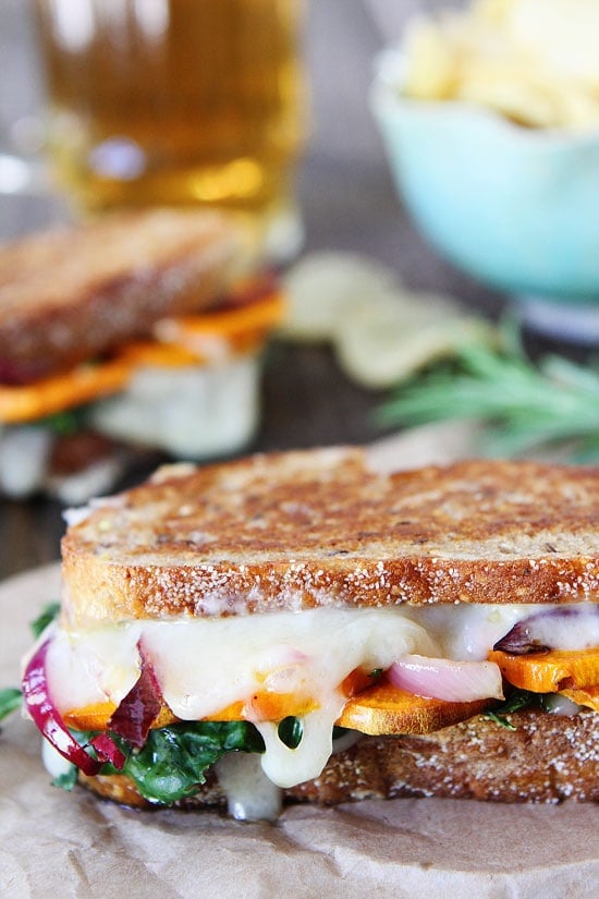 Sweet Potato and Kale Grilled Cheese Recipe on twopeasandtheirpod.com LOVE this grilled cheese sandwich! Perfect for fall! Sweet Potato and Kale Grilled Cheese Recipe on twopeasandtheirpod.com