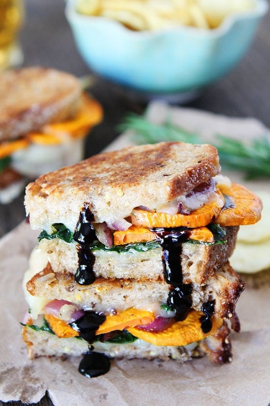 Sweet Potato and Kale Grilled Cheese Recipe on twopeasandtheirpod.com LOVE this grilled cheese sandwich! The BEST comfort food! Sweet Potato and Kale Grilled Cheese Recipe on twopeasandtheirpod.com