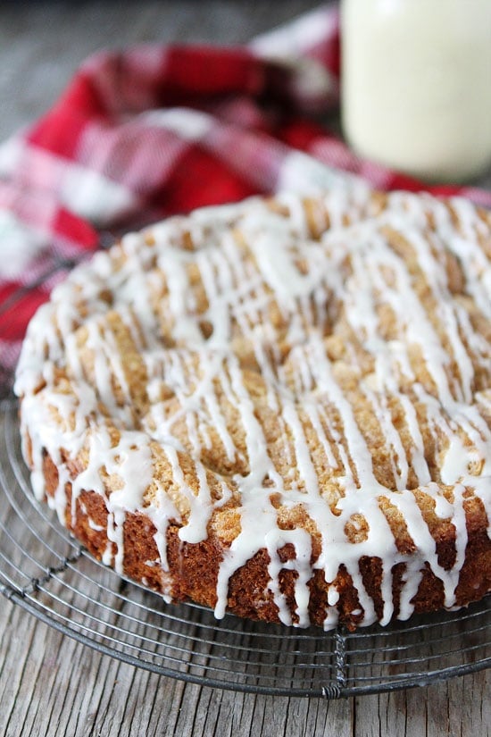 Eggnog White Chocolate Streusel Cake Recipe on twopeasandtheirpod.com Love this easy and festive cake! It's great for Christmas brunch or dessert! Eggnog White Chocolate Streusel Cake Recipe