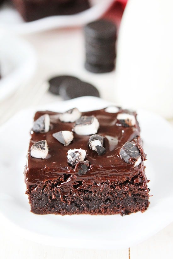 Peppermint Pattie Brownies Recipe on twopeasandtheirpod.com Rich, fudgy brownies with ganache and peppermint patties! The perfect brownies for the holidays! Peppermint Pattie Brownies Recipe on twopeasandtheirpod.com
