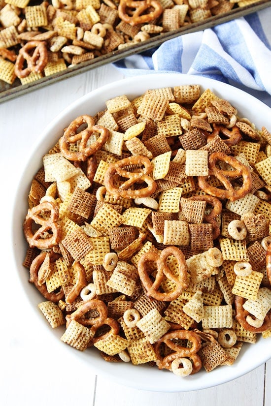 Brown Butter Chex Mix Recipe on twopeasandtheirpod.com The brown butter makes the traditional Chex Mix even better! Brown Butter Chex Mix Recipe