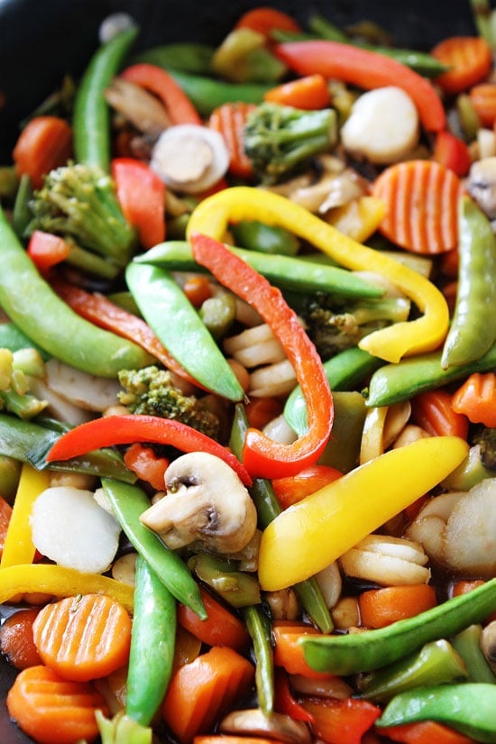 Easy Chickpea Vegetable Stir Fry Recipe on twopeasandtheirpod.com Our family loves this easy and healthy stir fry! Easy Chickpea Vegetable Stir Fry Recipe