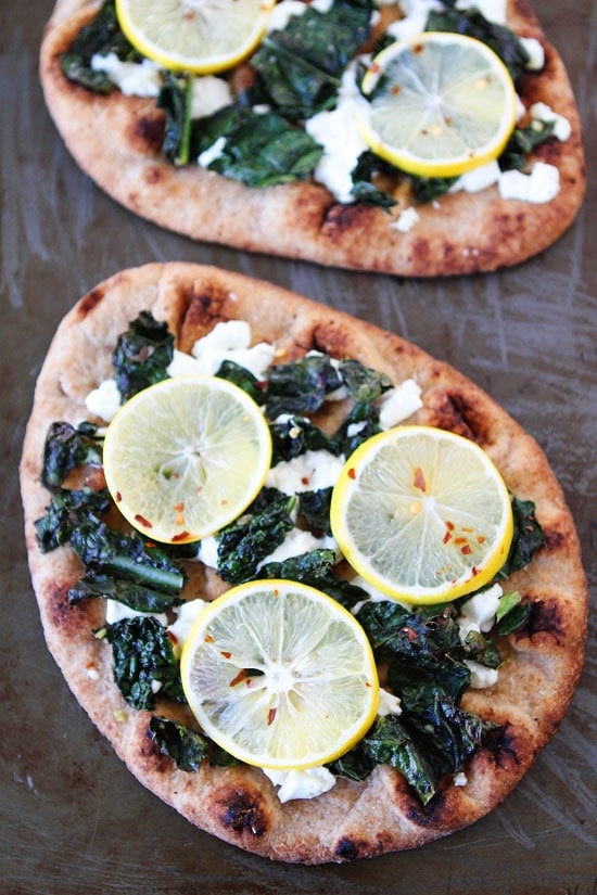 Meyer Lemon, Kale, and Goat Cheese Flatbread Recipe on twopeasandtheirpod.com Love this easy flatbread recipe! Meyer Lemon, Kale, and Goat Cheese Flatbread Recipe on twopeasandtheirpod.com