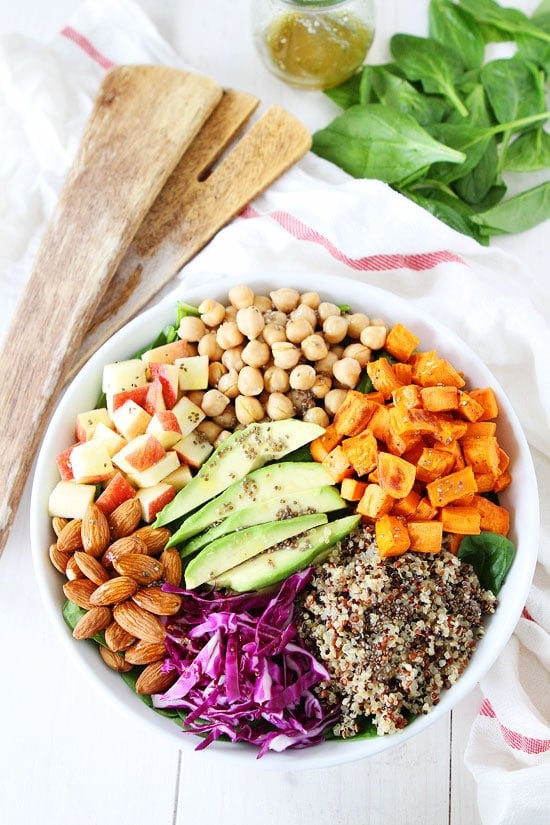 Power Salad with Lemon Chia Seed Dressing Recipe on twopeasandtheirpod.com This salad is packed with healthy ingredients! It is great for lunch or dinner! Power Salad with Lemon Chia Seed Dressing Recipe