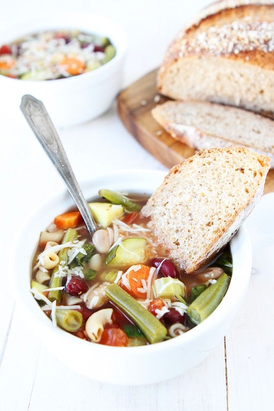 Slow Cooker Minestrone Soup Recipe You will love this easy and healthy soup! It is a favorite at our house! #slowcooker #crockpot #soup #souprecipes #minestrone Slow Cooker Minestrone Soup Recipe