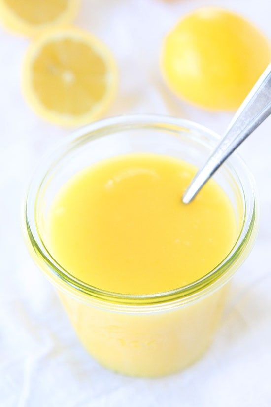 Lemon Curd Recipe on twopeasandtheirpod.com This is the BEST lemon curd recipe and it's easy to make too! Easy Lemon Curd Recipe - stored in glass jar