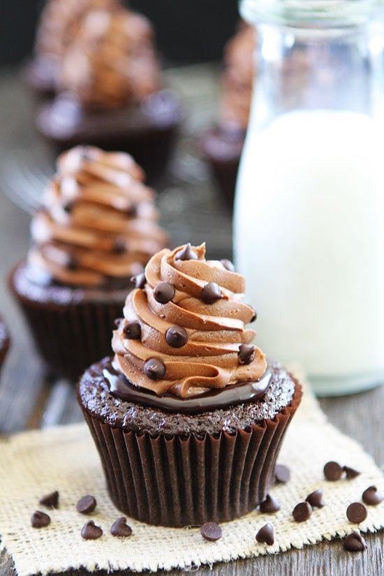 Ultimate Chocolate Cupcake Recipe on twopeasandtheirpod.com The BEST chocolate cupcake you will ever eat. Chocolate lovers will go crazy for these cupcakes! Moist Chocolate Cupcake Recipe makes the best Chocolate Cupcakes