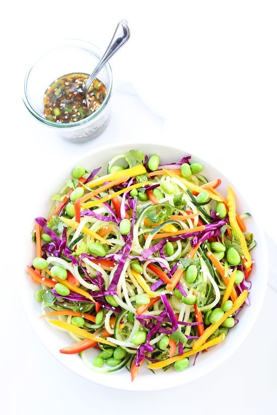 Asian Cucumber Noodle Salad Recipe on twopeasandtheirpod.com This healthy gluten-free and vegan noodle dish is always a favorite! It is light, fresh, and so tasty! Asian Cucumber Noodle Salad Recipe