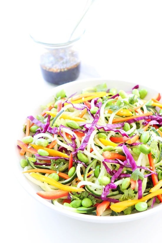 Asian Cucumber Noodle Salad Recipe on twopeasandtheirpod.com This healthy gluten-free noodle dish is great served as a main dish or side dish. Asian Cucumber Noodle Salad