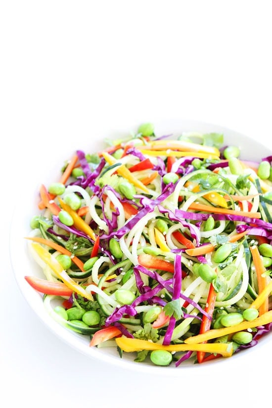 Asian Cucumber Noodle Salad Recipe on twopeasandtheirpod.com This bright, colorful, and healthy Asian salad is always a favorite! Make it today! Asian Salad Recipe