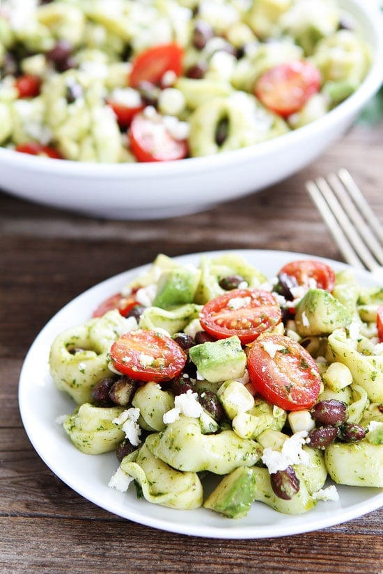 Mexican Tortellini Salad Recipe on twopeasandtheirpod.com This easy pasta salad is perfect for summer potlucks! It is easy to make and everyone loves it! Mexican Tortellini Salad Recipe