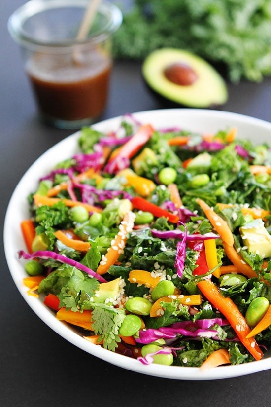 Asian Kale Salad Recipe on twopeasandtheirpod.com We love this simple, healthy, and colorful salad! Asian Kale Salad Recipe