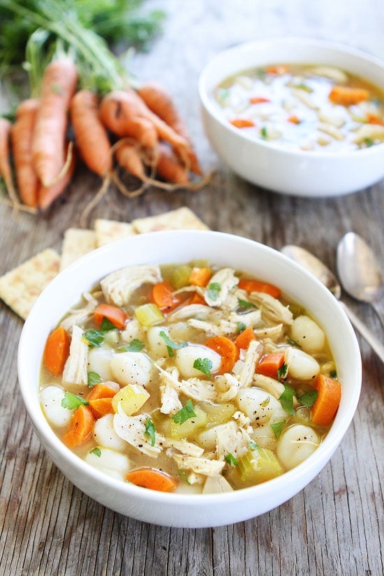 Chicken Gnocchi Soup Recipe on twopeasandtheirpod.com If you like chicken noodle soup, you will love this easy chicken gnocchi soup! Chicken Gnocchi Soup Recipe