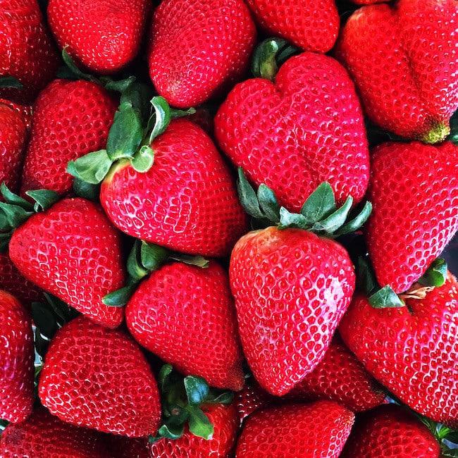 fresh strawberries.