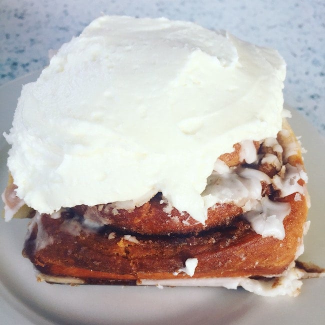 The BEST cinnamon roll in Maui, plus a list of the BEST places to eat in Maui, Hawaii on twopeasandtheirpod.com Cinnamon Roll