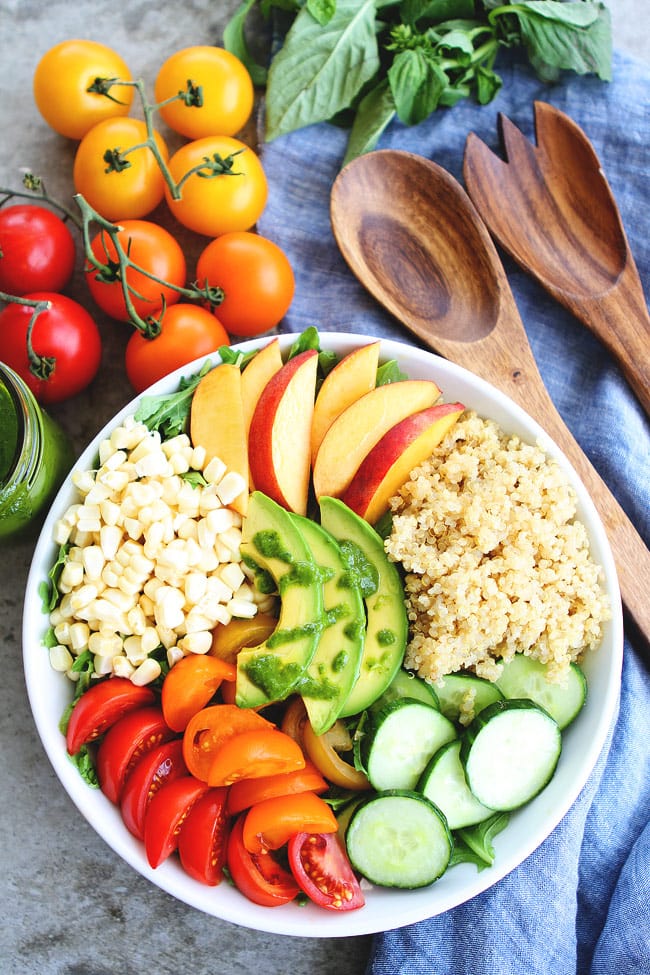 Summer Quinoa Bowl Recipe on twopeasandtheirpod.com This easy quinoa bowl is the perfect summer meal! It is fresh, healthy, and delicious! Summer Quinoa Bowl Recipe