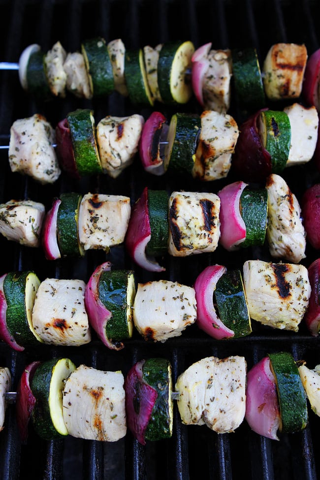 Grilled Chicken and Zucchini Kebabs Recipe on twopeasandtheirpod.com Fire up the grill and make these easy grilled chicken kebabs! Chicken and zucchini kabobs
