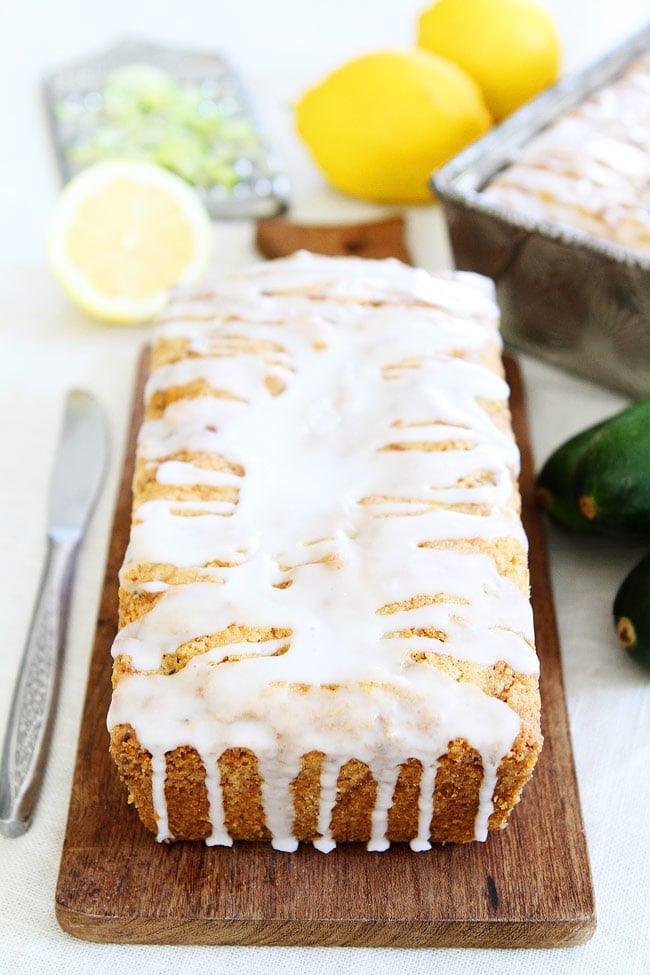 Lemon Zucchini Bread Recipe Zucchini bread recipe made with olive oil, lemon, and a sweet lemon glaze
