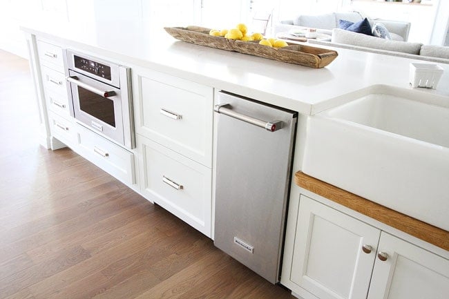White Kitchen with Two Islands on twopeasandtheirpod.com You will love everything about this dreamy white kitchen! White Kitchen