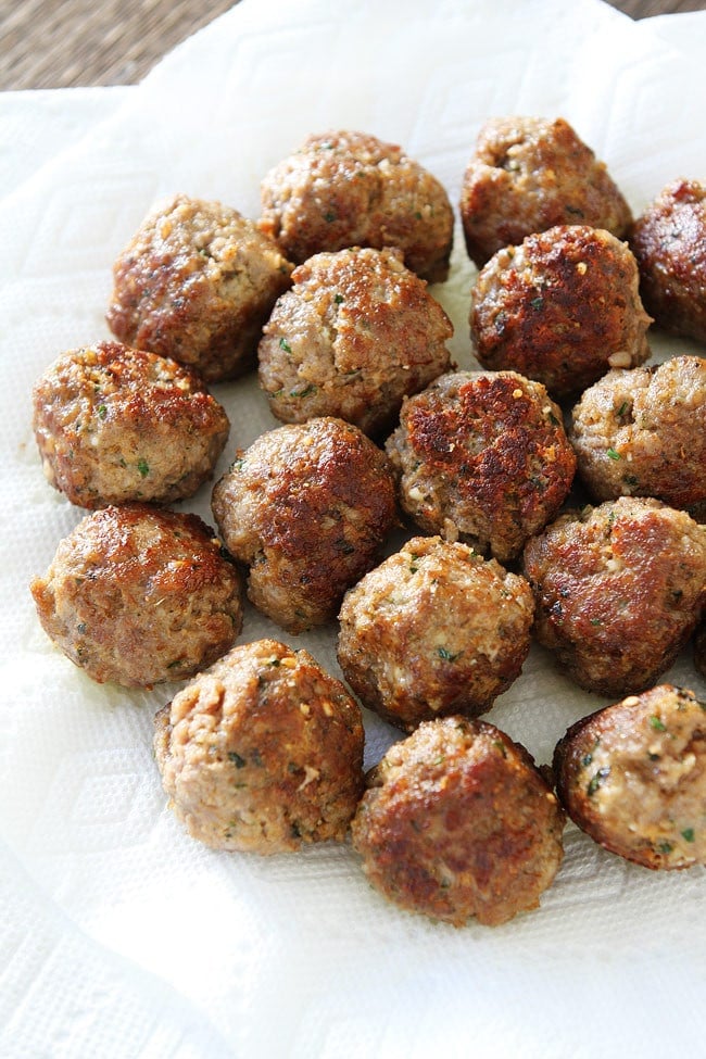 Italian meatballs on plate
