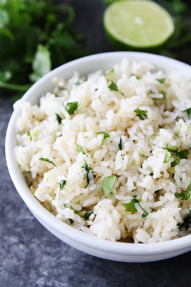Instant Pot Cilantro Lime Rice Recipe If you like Chipotle's rice, you will LOVE this easy recipe you can make at home. It is a great side dish for any Mexican meal. Instant Pot Cilantro Lime Rice finished recipe