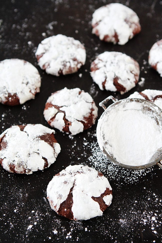 Snowy-Topped Brownie Drops Recipe on twopeasandtheirpod.com Soft, fudgy brownie cookies rolled in confectioners' sugar to create a beautiful snowy top. These cookies are a holiday favorite! Snowy-Topped Brownie Drops Recipe
