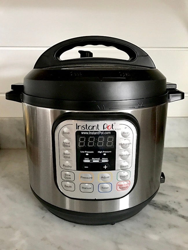 4-Ingredient Instant Pot Chicken Chile Verde Recipe on twopeasandtheirpod.com pressure cooker chili verde made in instant pot