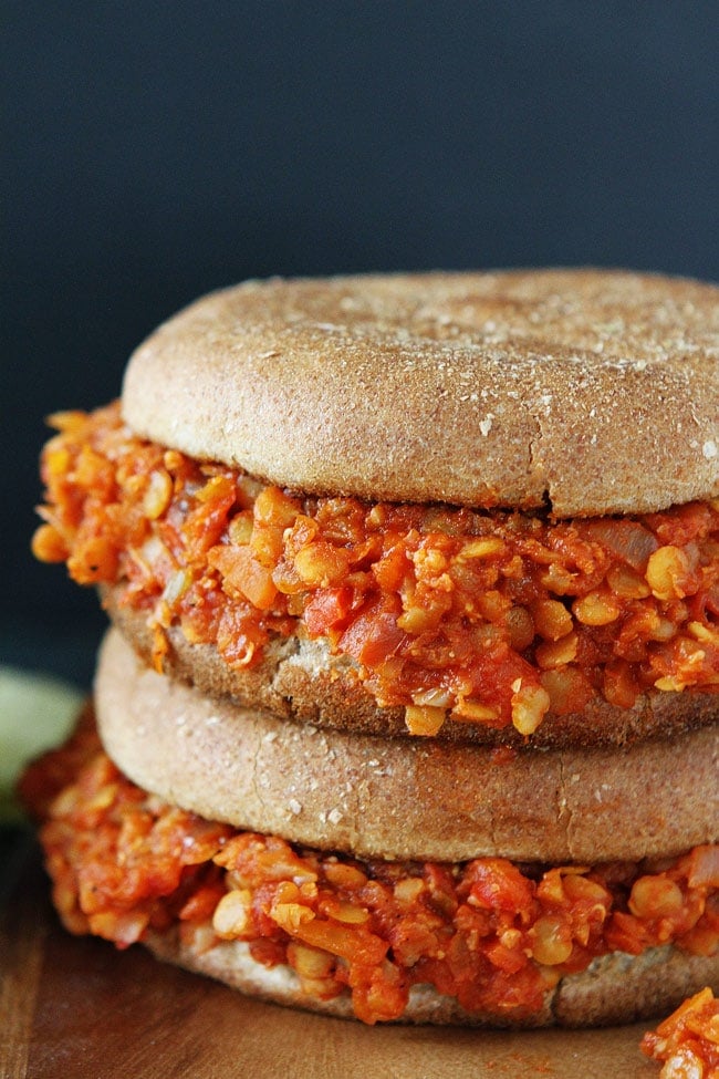 Cauliflower Lentil Sloppy Joes Recipe on twopeasandtheirpod.com These easy and healthy sloppy joes are a family favorite meal! Cauliflower Lentil Sloppy Joes Recipe