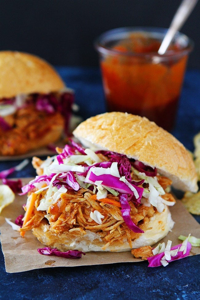 This Easy Slow Cooker BBQ Chicken Is The Perfect Meal For Busy Weeknight Dinners Or Easy Entertaining. You only need 3 ingredients! #slowcooker #crockpot #chicken #dinner #chickenrecipes #easyrecipes Crockpot Barbecue Chicken Recipe
