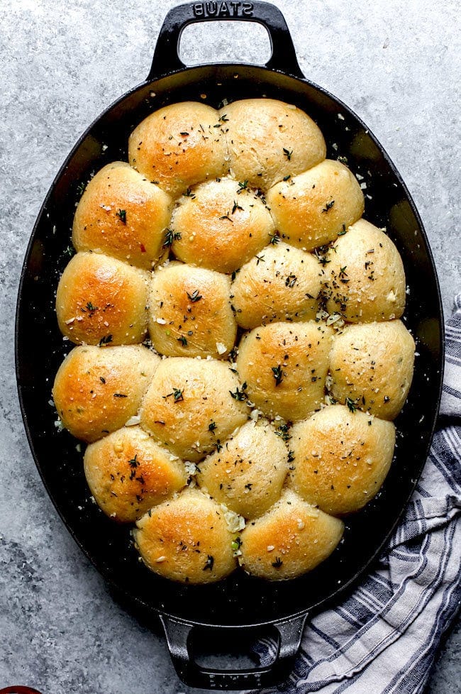 Garlic Herb Parker House Rolls Recipe