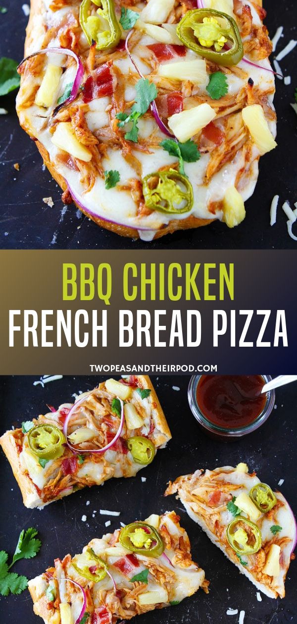 An easy french pizza bread recipe is a great hit to make this Father's Day special! Topped with barbecue sauce, chicken bacon, and other special toppings, this will surely be your favorite weeknight meal. Save this pin for later!