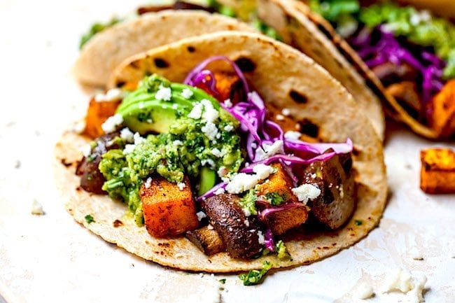 Vegetarian Butternut Squash Mushroom Tacos