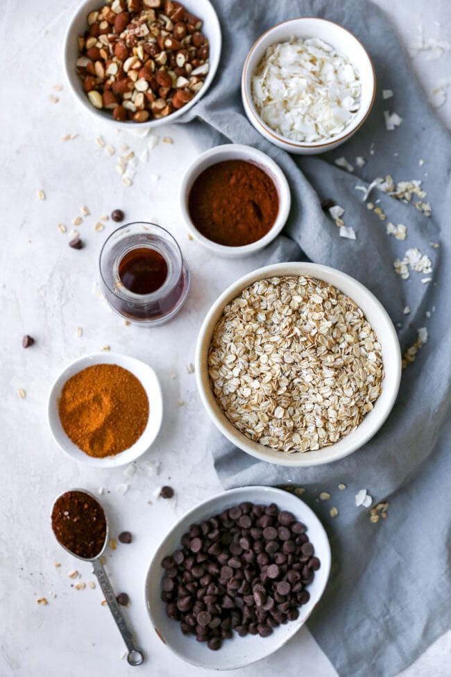 Chocolate Espresso Granola Ingredients