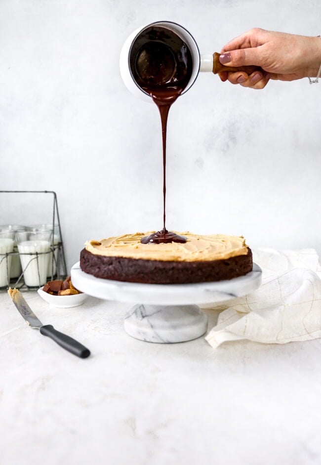 Easy Peanut Butter Flourless Chocolate Cake