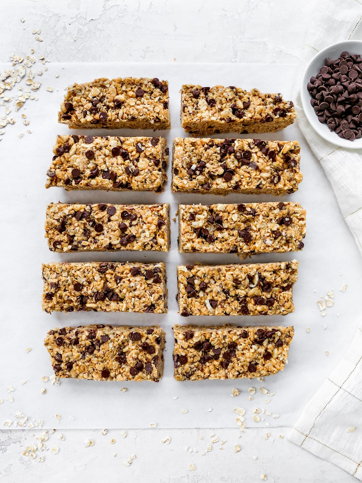 homemade granola bars cut into bars.