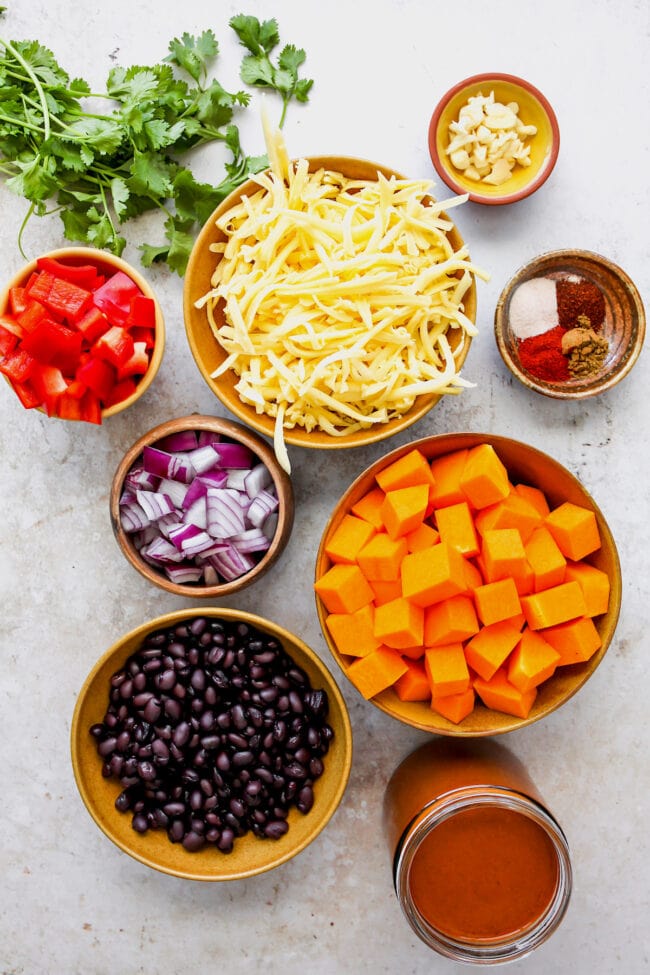 Butternut Squash Black Bean Enchilada Ingredients
