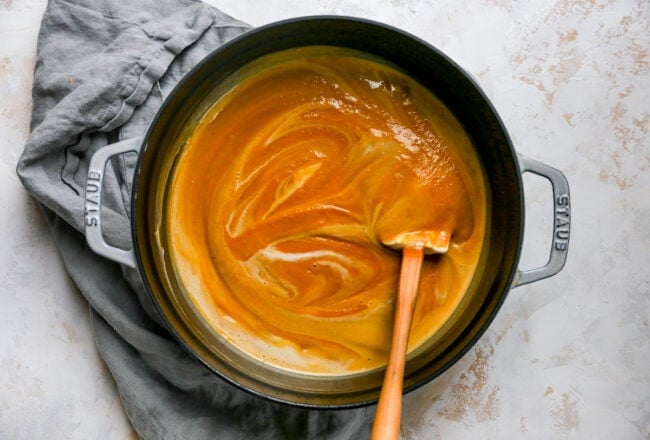 sweet potato soup in pot