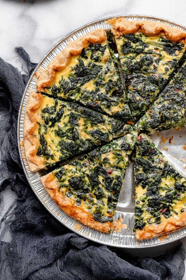 spinach quiche.