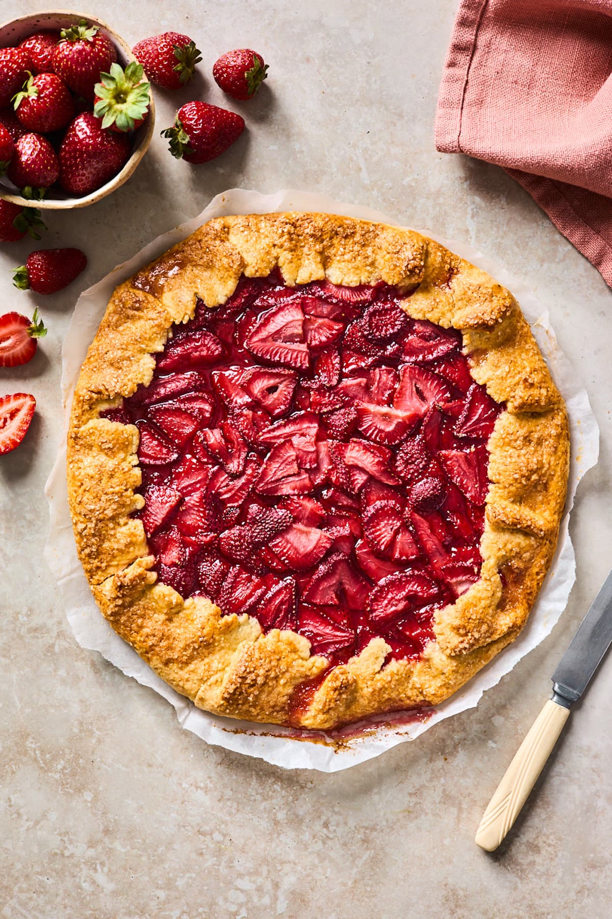 strawberry galette made with fresh strawberries.