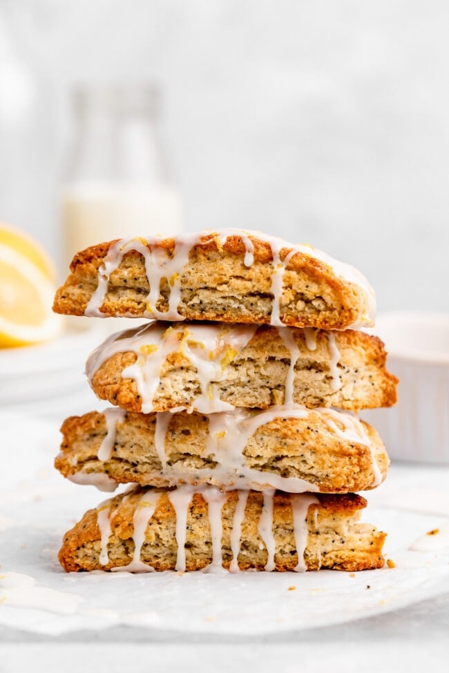 lemon poppy seed scones with lemon glaze
