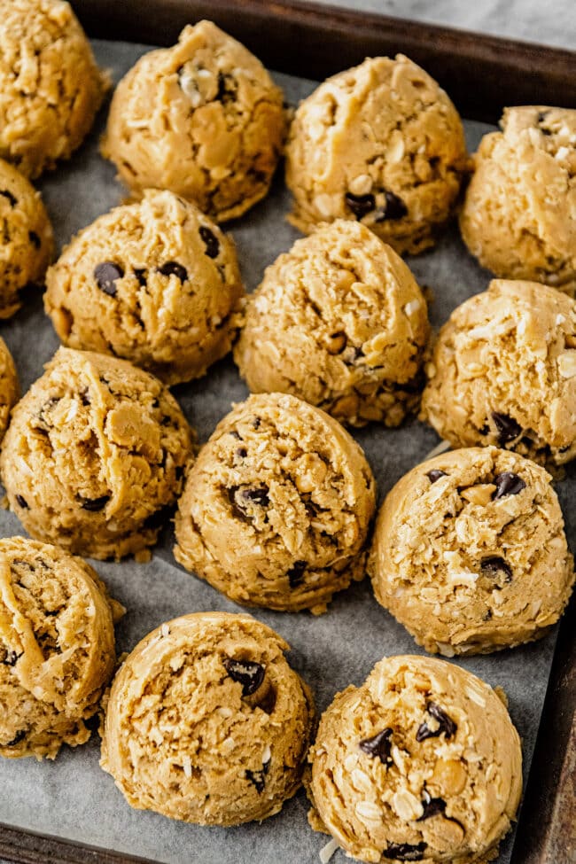 peanut butter oatmeal chocolate chip cookie dough